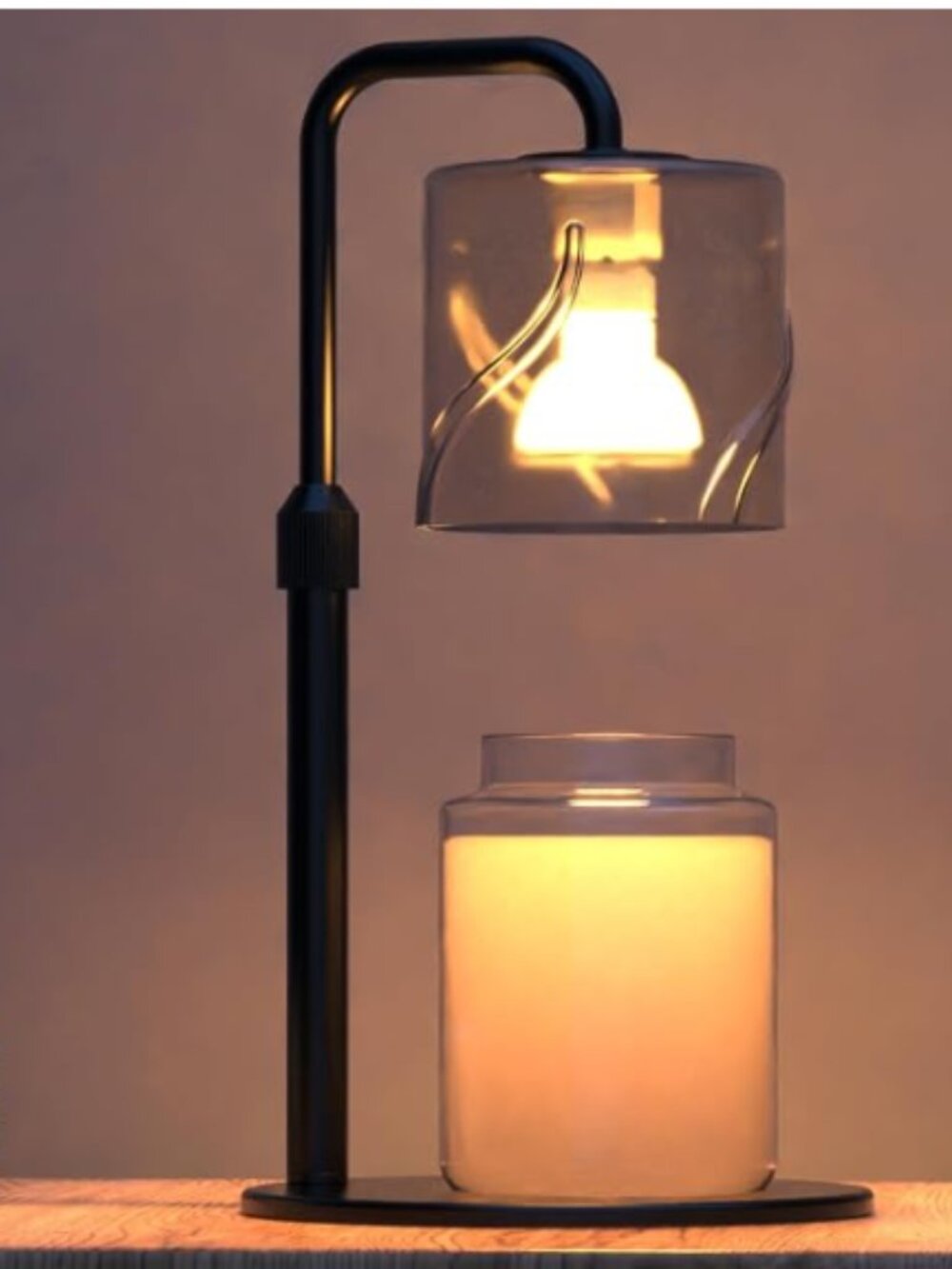 Candle Warmer Lamp With Timer Dimmable Adjustable Height Glass Shade Wax Melter